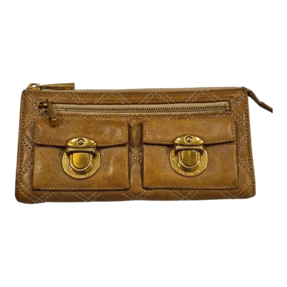 Marc Jacobs Quilted Stam Wallet Tan Vintage